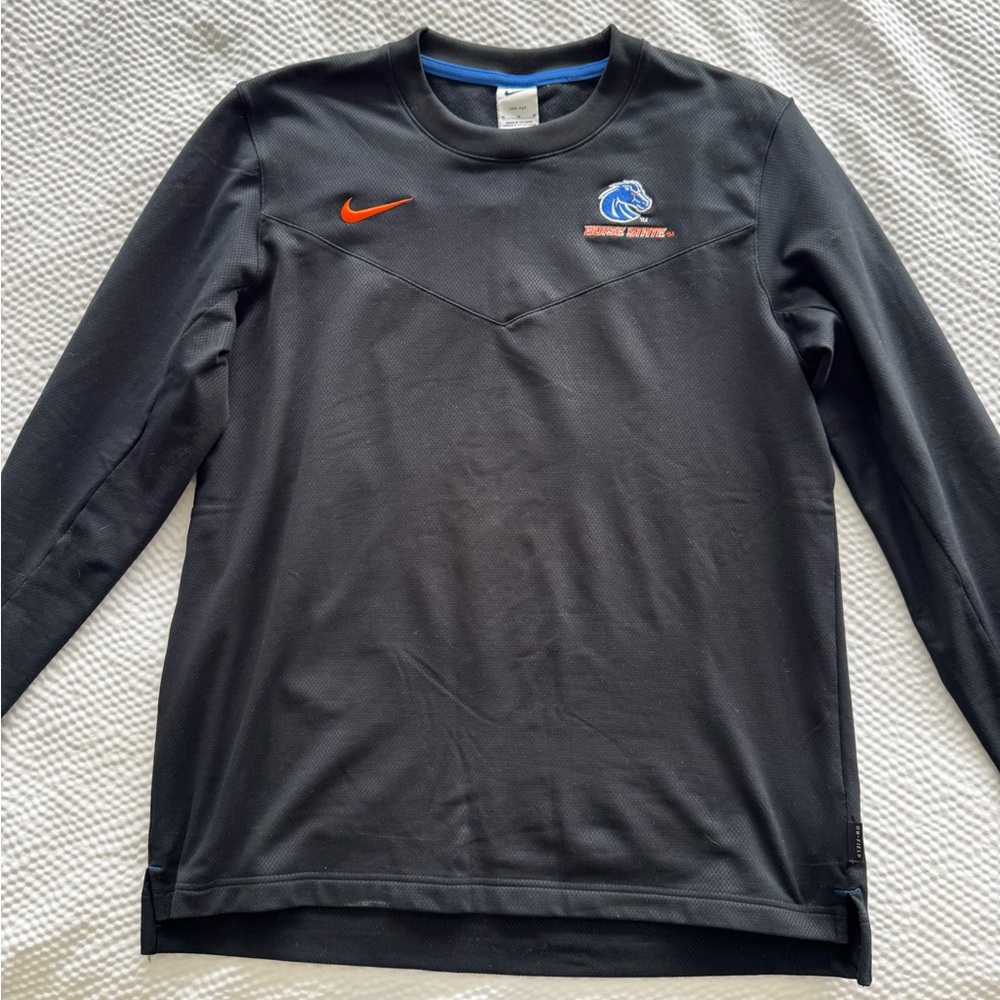 EUC Men’s Boise St Nike Black Long Sleeve with Orange Swoosh Med